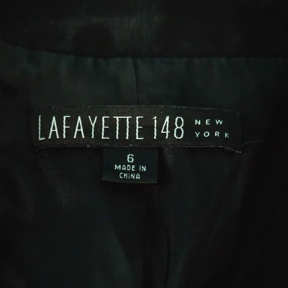 Lafayette 148 Size 6 Black Collared Button Lined Wool Career Work Blazer Jacket - Picture 3 of 6